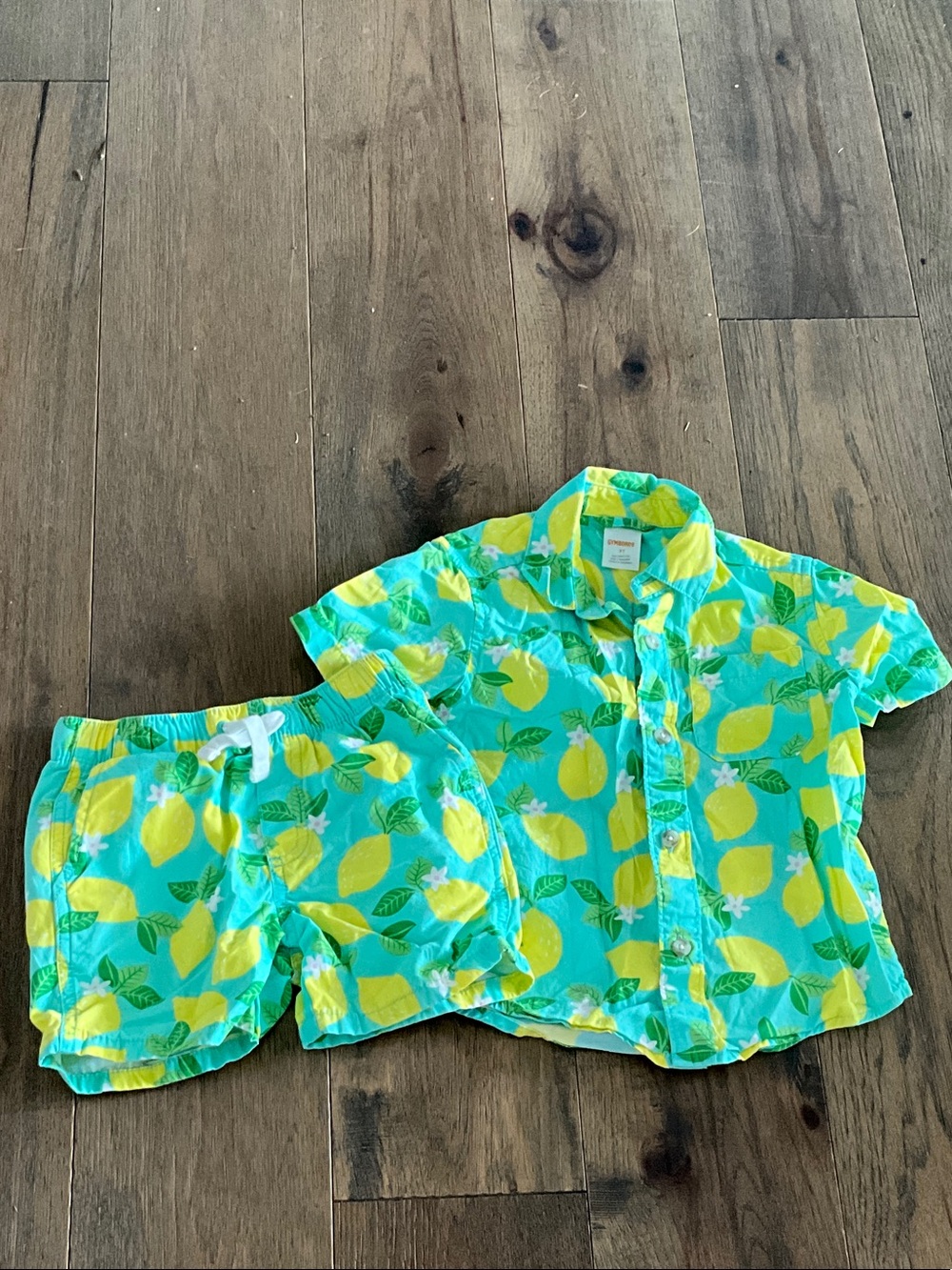 Gymboree Turquoise & Yellow Lemon Short Set
